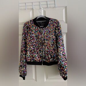 Multicolor Sequin Bomber Jacket – 1XL
